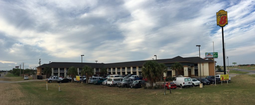 Local hotel parking lots are beginning to overflow as people prepare for Hurricane Harvey.