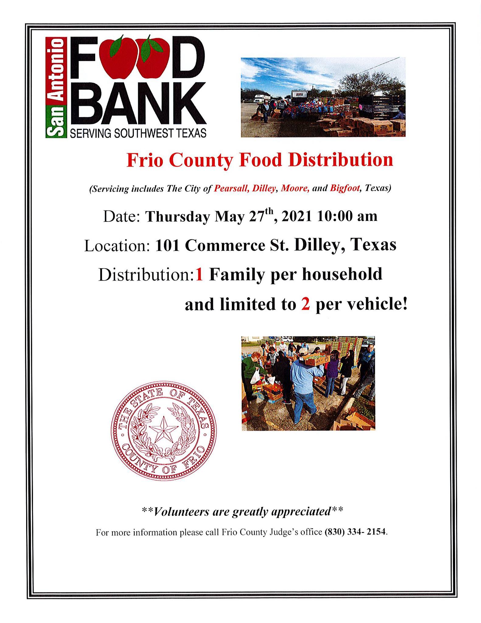 Frio County Food Distribution Dilley, TX DILLEY AGUAS
